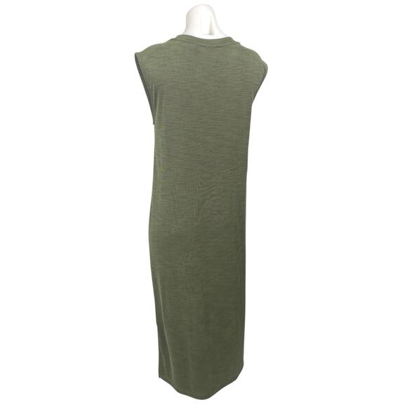 Nicole Miller Green Short Cap Sleeve Ribbed Knit Shift Tank Maxi Dress Size M - Picture 2 of 4